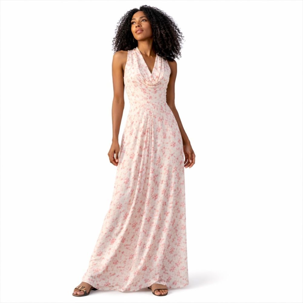 Doncaster Silk Cowl Neck Maxi Gown | Size 6 | NWT